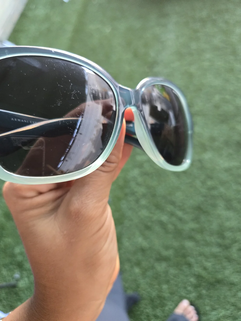 Armani Exchange Women's Teal Gradient Frame Sunglasses